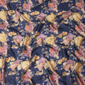 Navy Blue Synthetic Satin Fabric 110cm