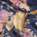 Navy Blue Synthetic Satin Fabric 110cm