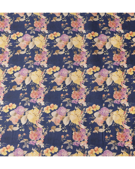 Navy Blue Synthetic Satin Fabric 110cm