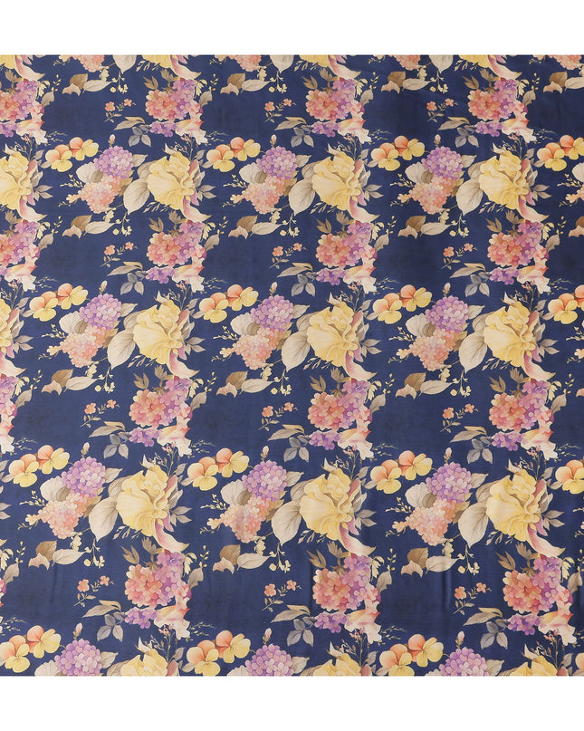 Navy Blue Synthetic Satin Fabric 110cm