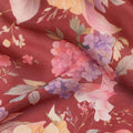 Rust Red Synthetic Satin Fabric 110cm
