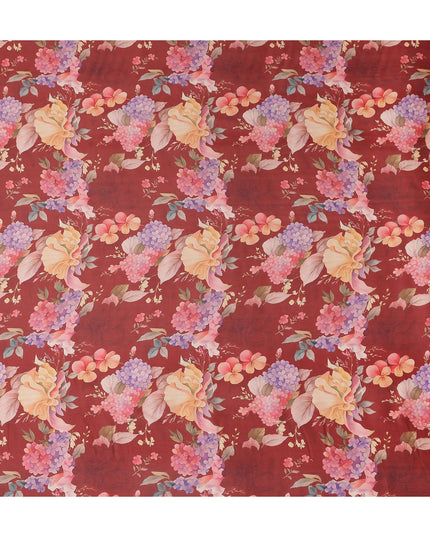 Rust Red Synthetic Satin Fabric 110cm