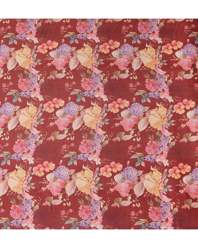 Rust Red Synthetic Satin Fabric 110cm