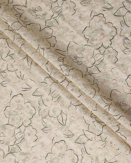 Ivory Grey Cotton Voile Fabric 110cm | Regal Fabrics