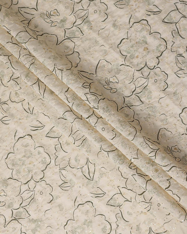 Ivory Grey Cotton Voile Fabric 110cm | Regal Fabrics