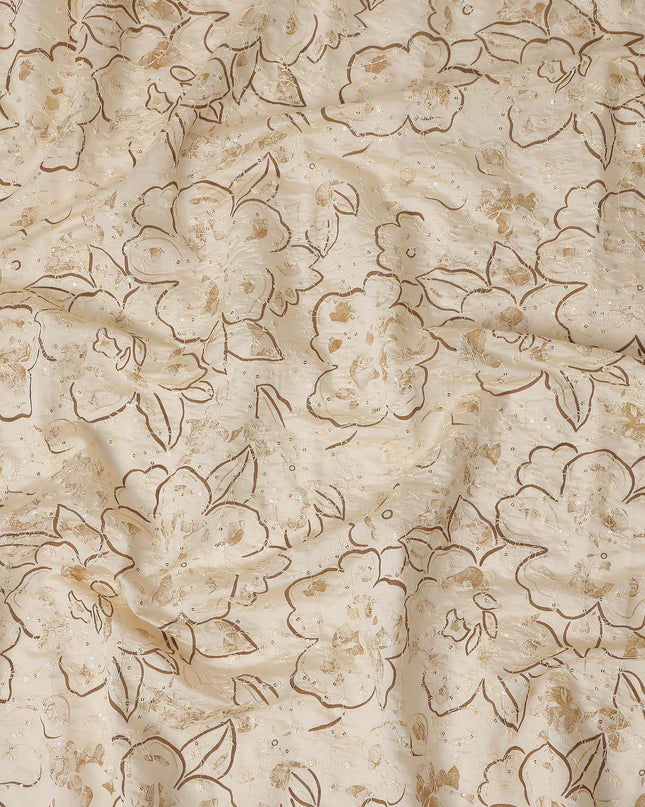 Ivory Gold Cotton Voile Fabric 110cm | Regal Fabrics