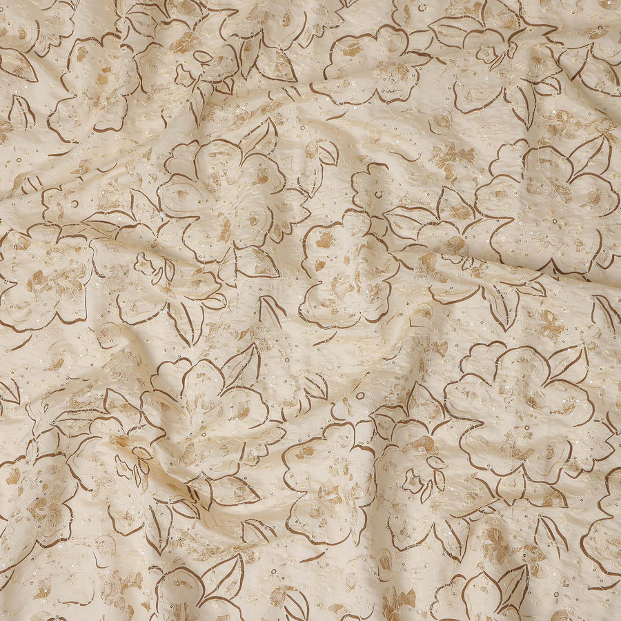 Ivory Gold Cotton Voile Fabric 110cm | Regal Fabrics