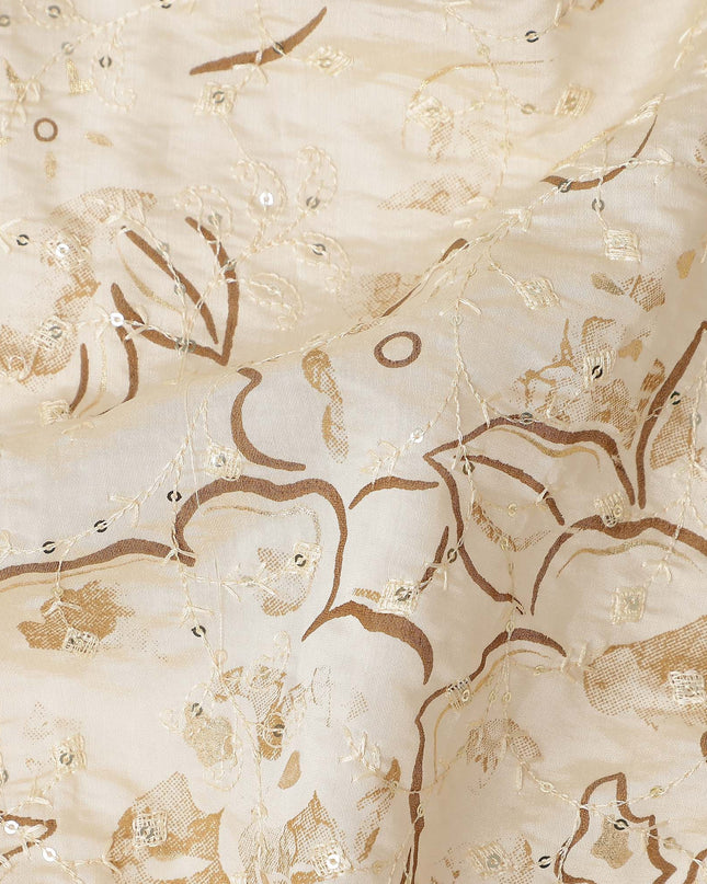 Ivory Gold Cotton Voile Fabric 110cm | Regal Fabrics