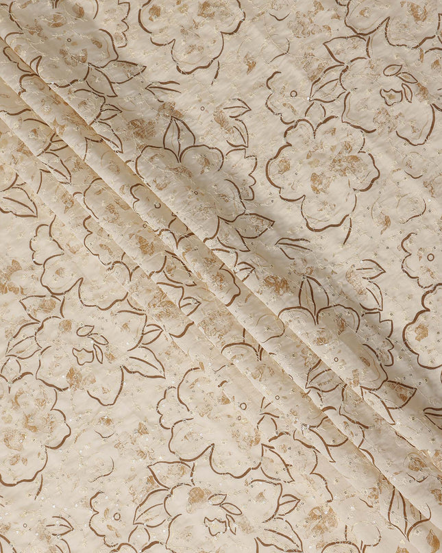Ivory Gold Cotton Voile Fabric 110cm | Regal Fabrics