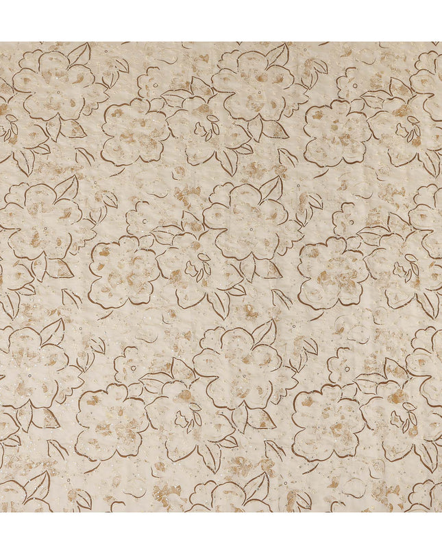 Ivory Gold Cotton Voile Fabric 110cm | Regal Fabrics