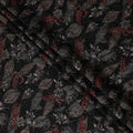 Black Multicolor Floral Cotton Lawn Fabric 110cm