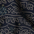 Navy Blue Paisley Cotton Lawn Fabric 110cm
