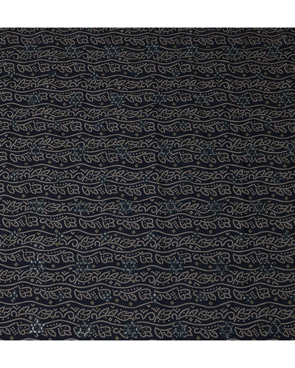 Navy Blue Paisley Cotton Lawn Fabric 110cm