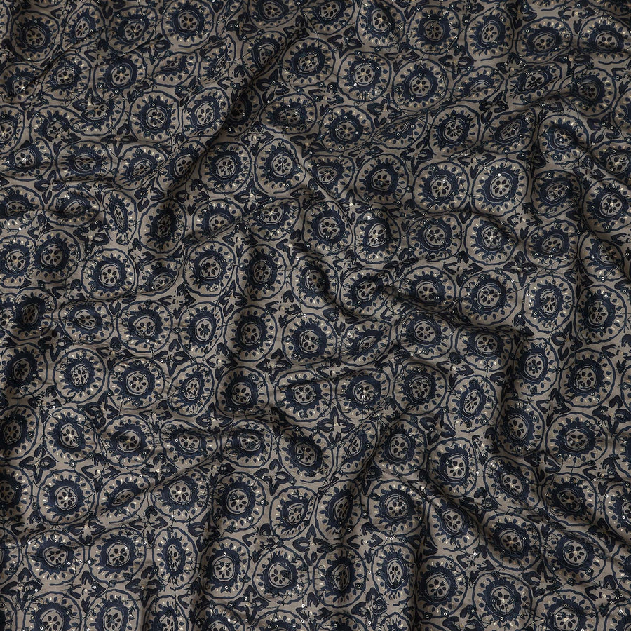 Graphite Grey Geometric Cotton Lawn Fabric 110cm