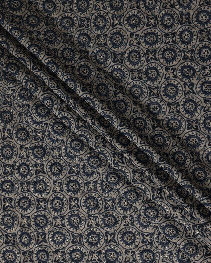 Graphite Grey Geometric Cotton Lawn Fabric 110cm