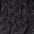 Charcoal Black Geometric Cotton Lawn Fabric 110cm