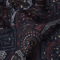 Charcoal Black Geometric Cotton Lawn Fabric 110cm