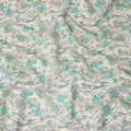 Teal Green Floral Cotton Lawn Fabric 110cm