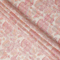 Coral Pink Floral Cotton Lawn Fabric 110cm