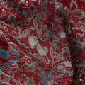 Crimson Red Floral Cotton Lawn Fabric 110cm
