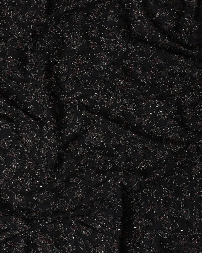 Jet Black Cotton Voile Fabric 110cm | Regal Fabrics