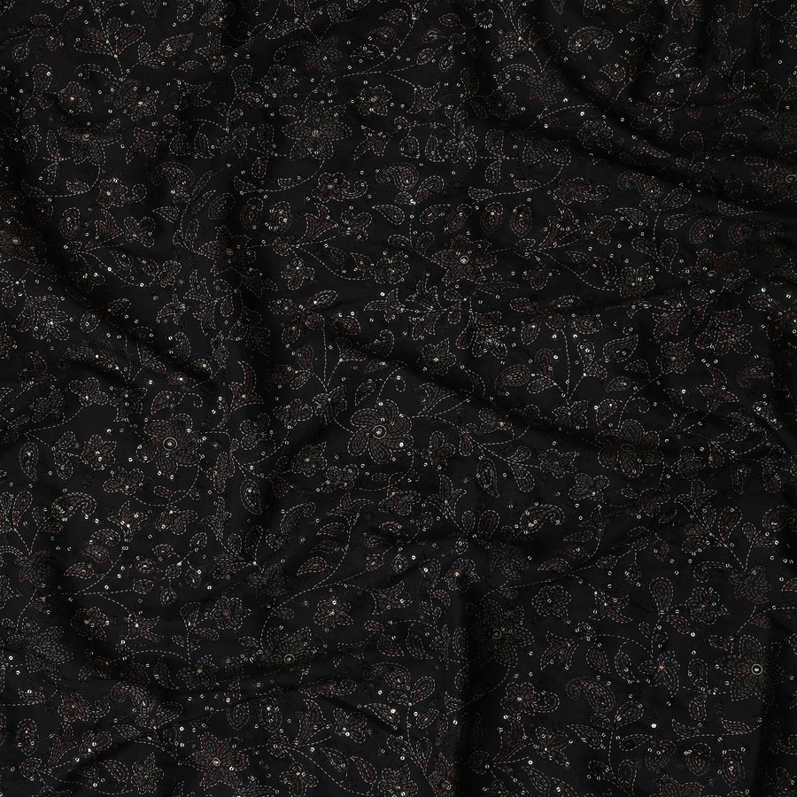 Jet Black Cotton Voile Fabric 110cm | Regal Fabrics