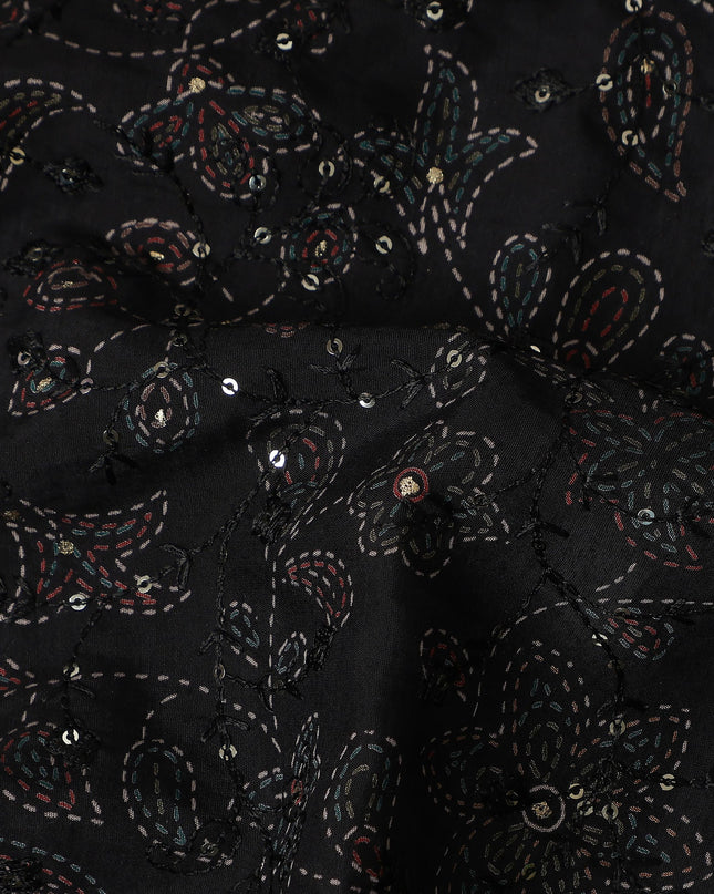 Jet Black Cotton Voile Fabric 110cm | Regal Fabrics