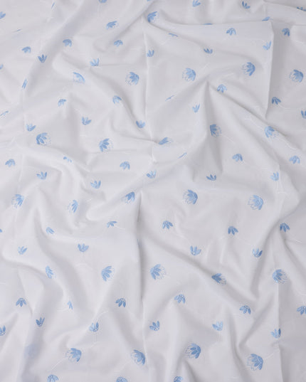 Sky Blue White Swiss Thobe Fabric 140cm | Regal