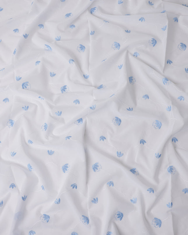 Sky Blue White Swiss Thobe Fabric 140cm | Regal