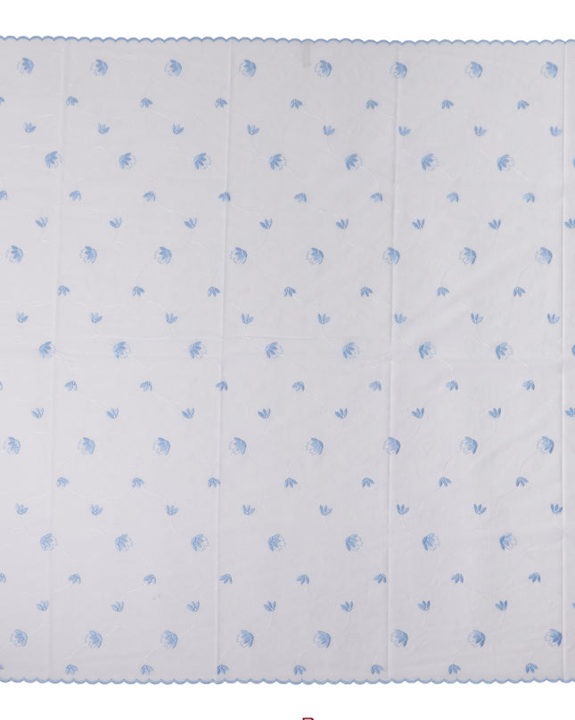 Sky Blue White Swiss Thobe Fabric 140cm | Regal
