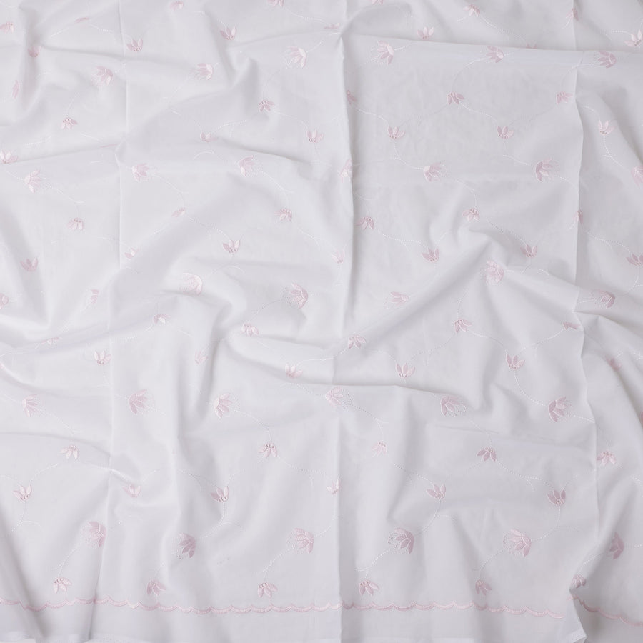 Rose Pink White Swiss Thobe Fabric 140cm | Regal
