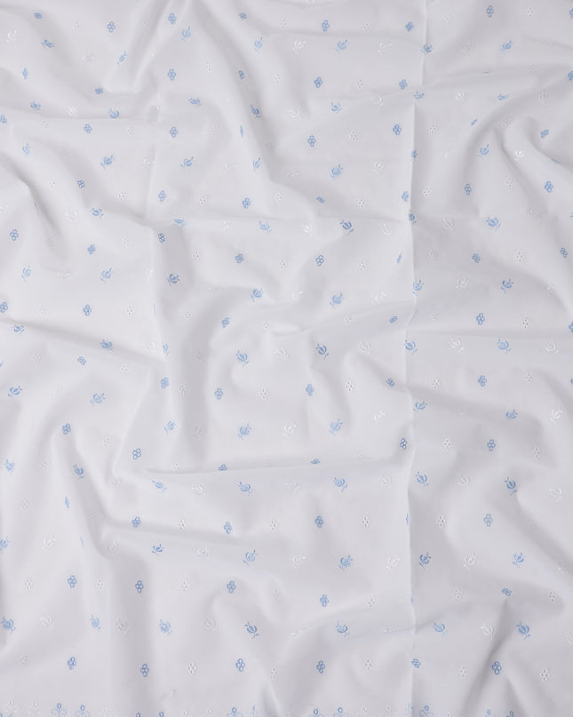 Powder Blue White Swiss Thobe Fabric 140cm | Regal