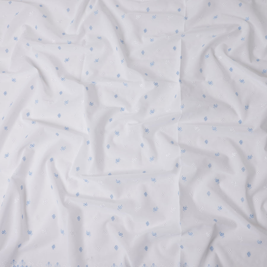 Powder Blue White Swiss Thobe Fabric 140cm | Regal