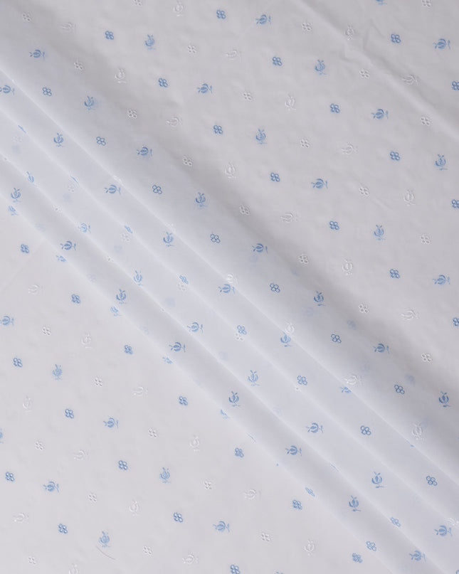 Powder Blue White Swiss Thobe Fabric 140cm | Regal