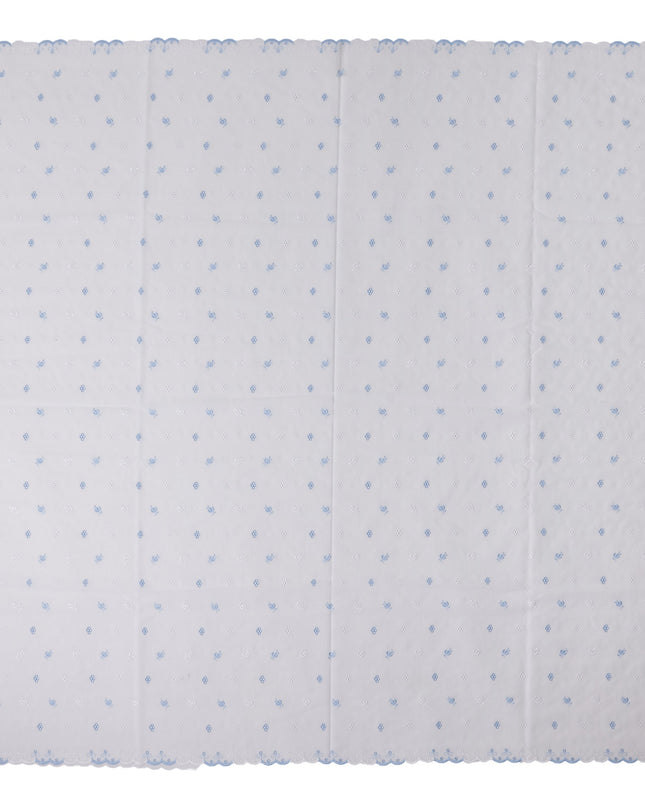 Powder Blue White Swiss Thobe Fabric 140cm | Regal