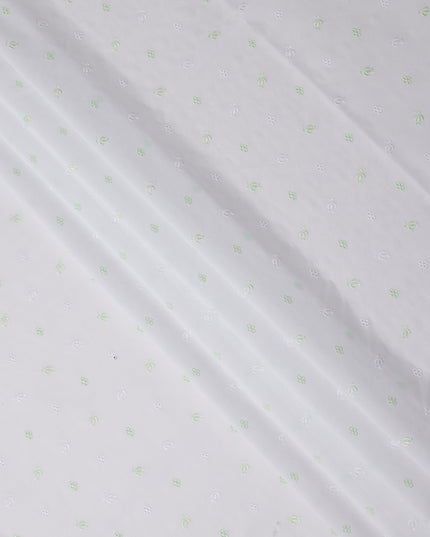 Mint Leaf White Swiss Thobe Fabric 140cm | Regal