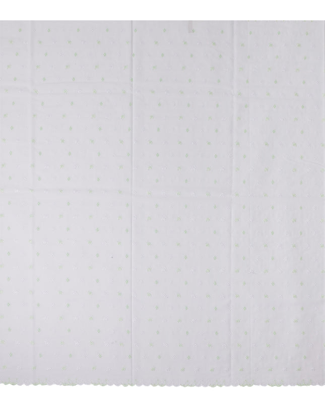Mint Leaf White Swiss Thobe Fabric 140cm | Regal