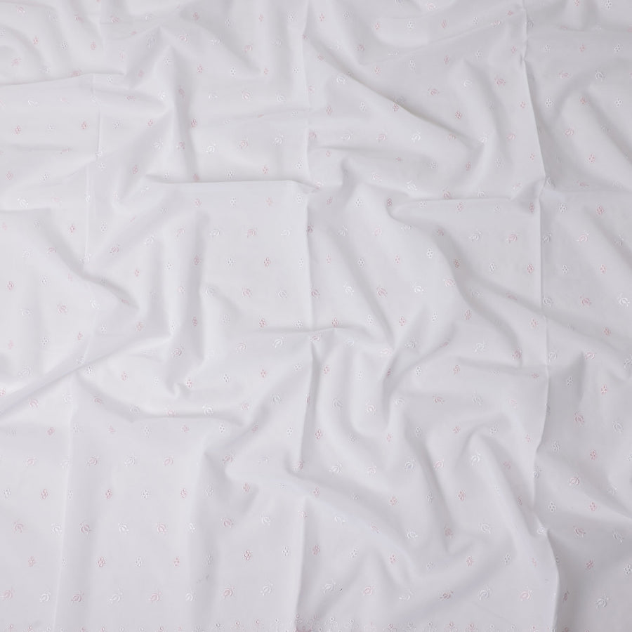 Blush Pink White Swiss Thobe Fabric 140cm | Regal