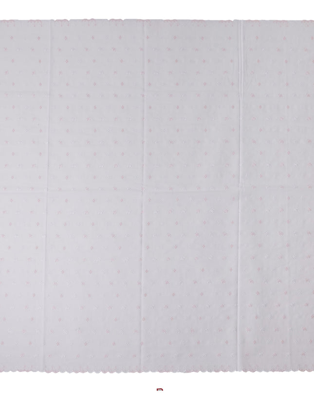 Blush Pink White Swiss Thobe Fabric 140cm | Regal