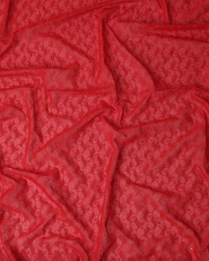 Vermilion Red Swiss Voile Sudanese Thobe Fabric