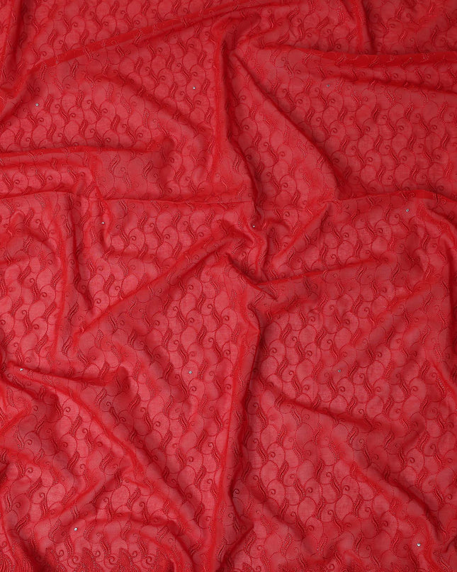 Vermilion Red Swiss Voile Sudanese Thobe Fabric