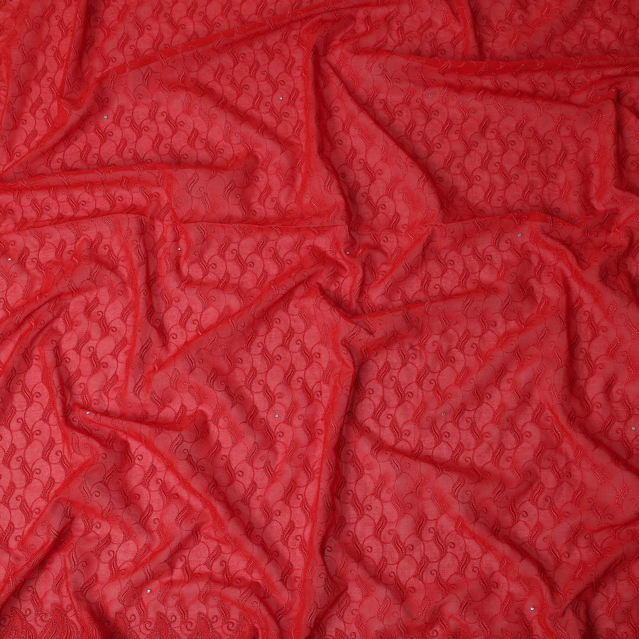 Vermilion Red Swiss Voile Sudanese Thobe Fabric