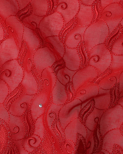 Vermilion Red Swiss Voile Sudanese Thobe Fabric