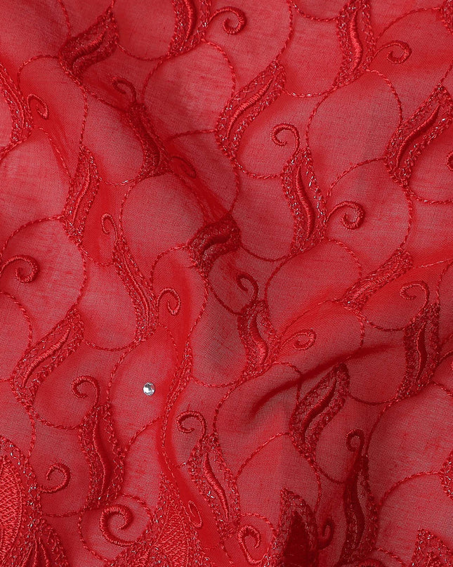 Vermilion Red Swiss Voile Sudanese Thobe Fabric