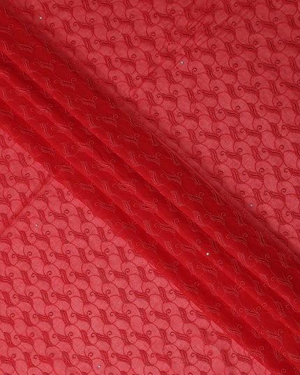 Vermilion Red Swiss Voile Sudanese Thobe Fabric