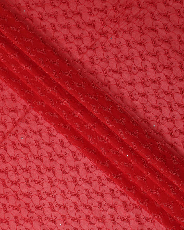 Vermilion Red Swiss Voile Sudanese Thobe Fabric