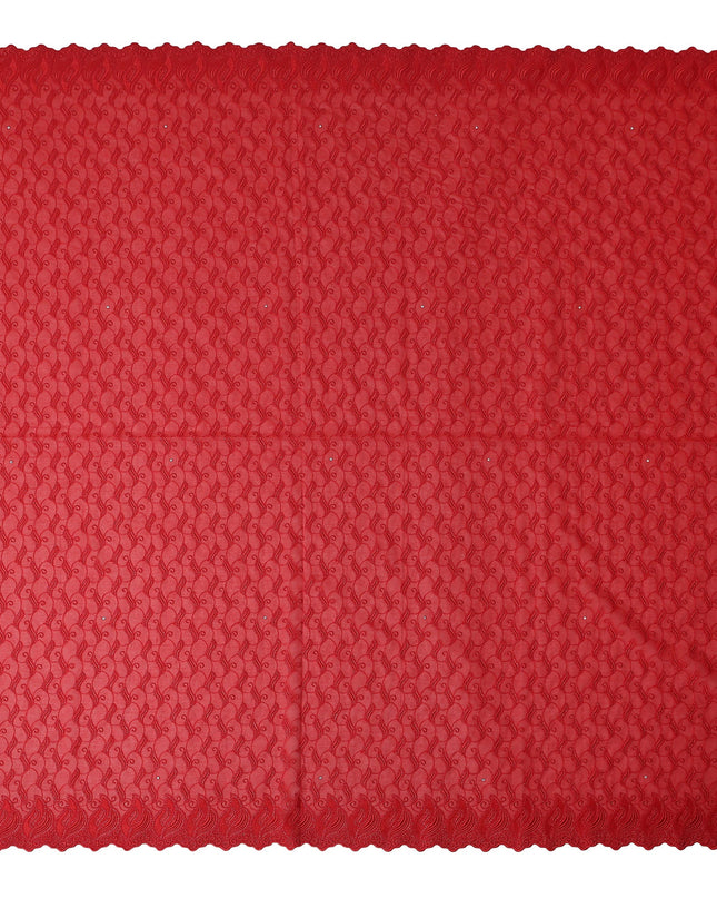 Vermilion Red Swiss Voile Sudanese Thobe Fabric
