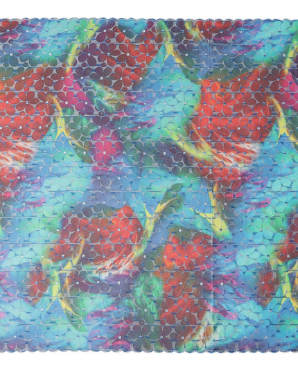 Multicolor Mosaic Swiss Voile Sudanese Thobe Fabric