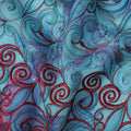 Teal and Coral Pink Swiss Voile Sudanese Thobe Fabric