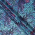 Teal and Coral Pink Swiss Voile Sudanese Thobe Fabric